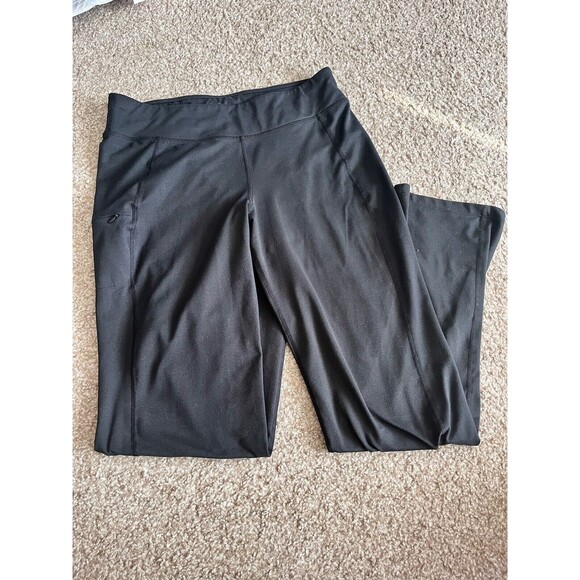 TITLE NINE Pants Womens Medium Black Yoga Stretch Straight Leg Relaxed Gorp Gym - Picture 1 of 10